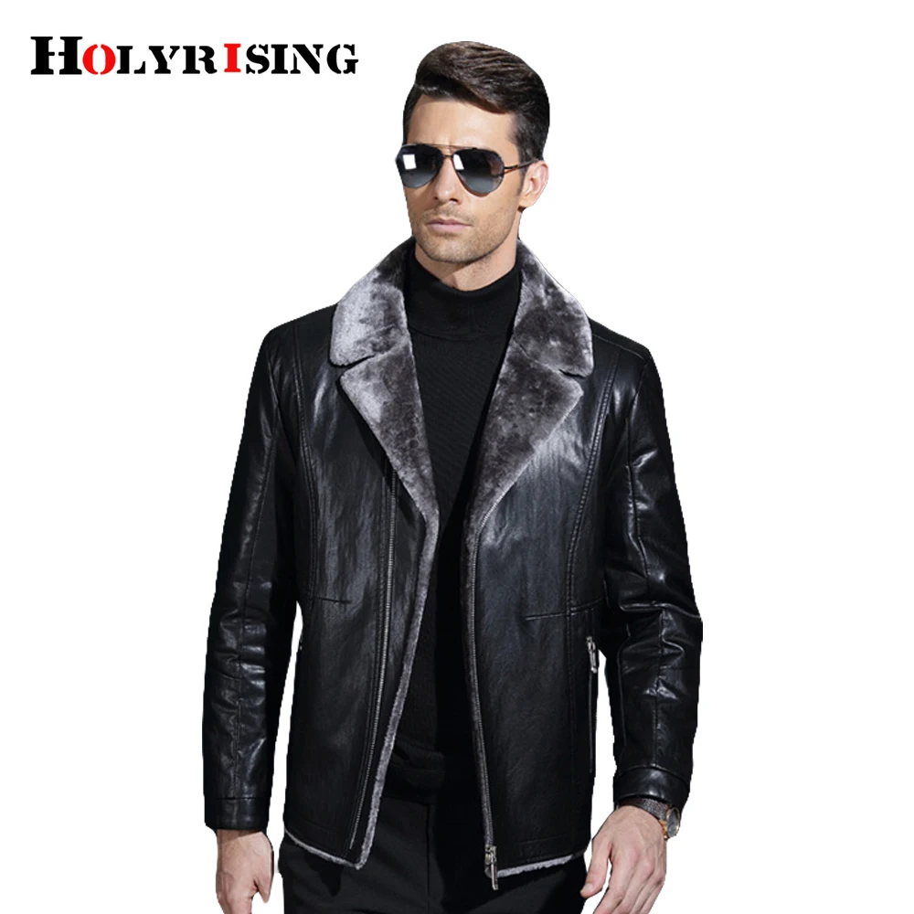 Men leather jackets New arrival Winter thick Warm Motorcycle Business ...