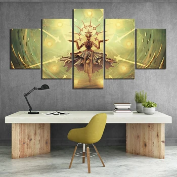 

5 Panels Zenyatta Overwatch Game Poster Artwork Canvas Art Wall Paintings for Home Decor