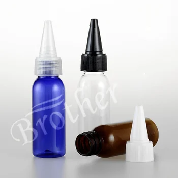 

wholesale 100pcs 30ml blue clear round empty plastic PET water bottle container with pointed cap,empty E liquid plastic bottles