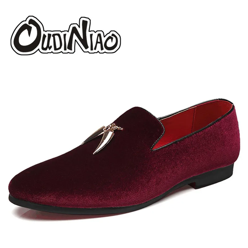 OUDINIAO Men's Shoes Large Size Shoes Spring Casual Sickle Suede Mens Designer Shoes For Men Pointed Toe Loafers 2018 Slip On