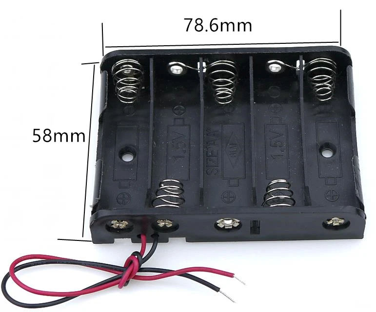 1 шт. 1,5 V AA Батарея держатель Чехол Коробка переключатель 1/2/3/4/5/6 слот красные, черные проволочные выводы