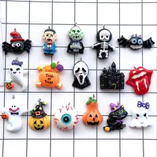 10 шт. выпуклые окружность из тыквы ожерелье в виде призрака Подвески брелок подвески, ожерелья Набор «сделай сам» для Дня всех святых украшения