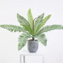 22 "ประดิษฐ์ปาล์มต้นไม้สีเขียวใบพืชพลาสติก Bonsai ใบ Garden Home Wedding ตารางเครื่องประดับตกแต่ง(China)