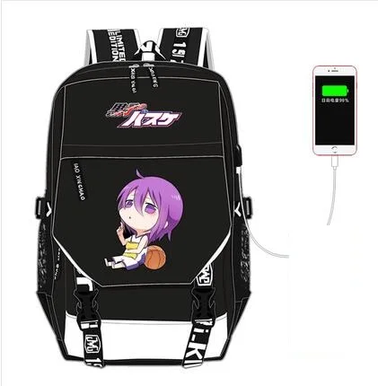 Новинка, лидер продаж, высокое качество, Аниме Kuroko No, баскетбольный рюкзак, унисекс, Студенческая школьная сумка, элегантный дизайн, USB зарядка, Backapck