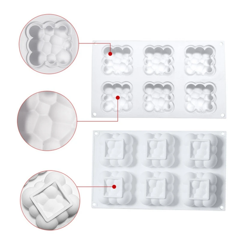 6 отверстие облако силиконовые торт форма для выпечки шоколадный мусс губка пресс-формы украшения торта инструменты аксессуары Моул