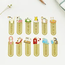 20 шт/1 Набор мультяшный Кот металлический полый металлический магнитный magnetic для книг/поделиться/Книга маркеры/закладки для книг/канцелярские принадлежности