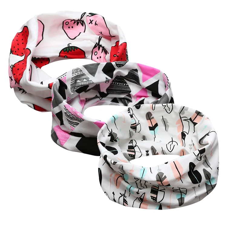 Новое поступление года, Милый хлопковый шарф bebes для маленьких мальчиков и девочек, Мультяшные шарфы с круглым вырезом, высокое качество, детский шарф(3 шт. в упаковке), RDP-013 - Цвет: as photo
