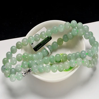 

Free shopping Natural A cargo jadeite jade jade necklace chain through the ice jade lanyards