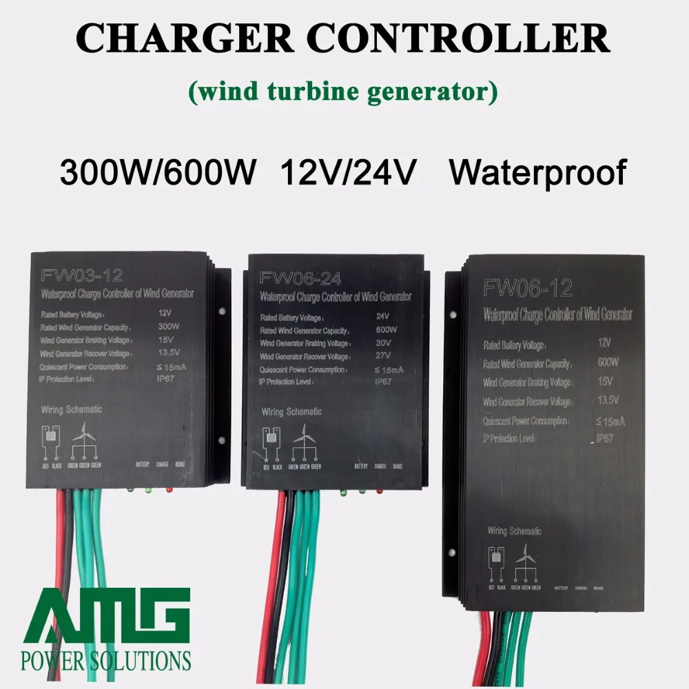 300W/600W 12V/24V Auto/Manual Brake Wind Charger Controller Regulator