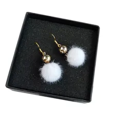 1 пара серьги-гвоздики с помпоном для женщин и девочек пушистые серьги с подвесками в виде шара подарок на Рождество и год ювелирные изделия