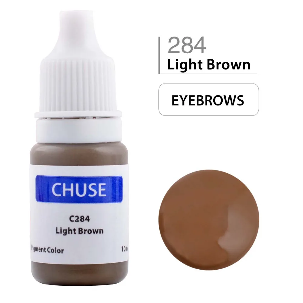

CHUSE Permanent Makeup Ink Corrector TattooInk Set Microblading Pigment for Maquiagem Definitiva 10ML Light Brown C284