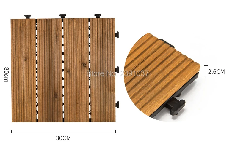 11 шт. 30*30*2,6 см блокирующиеся напольные плитки из твердого тикового дерева, подходящие для использования в помещении и на открытом воздухе