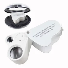 2LED double multiple light 30X 60X metal foldable Jewelry Magnifier font b microscope b font magnifying