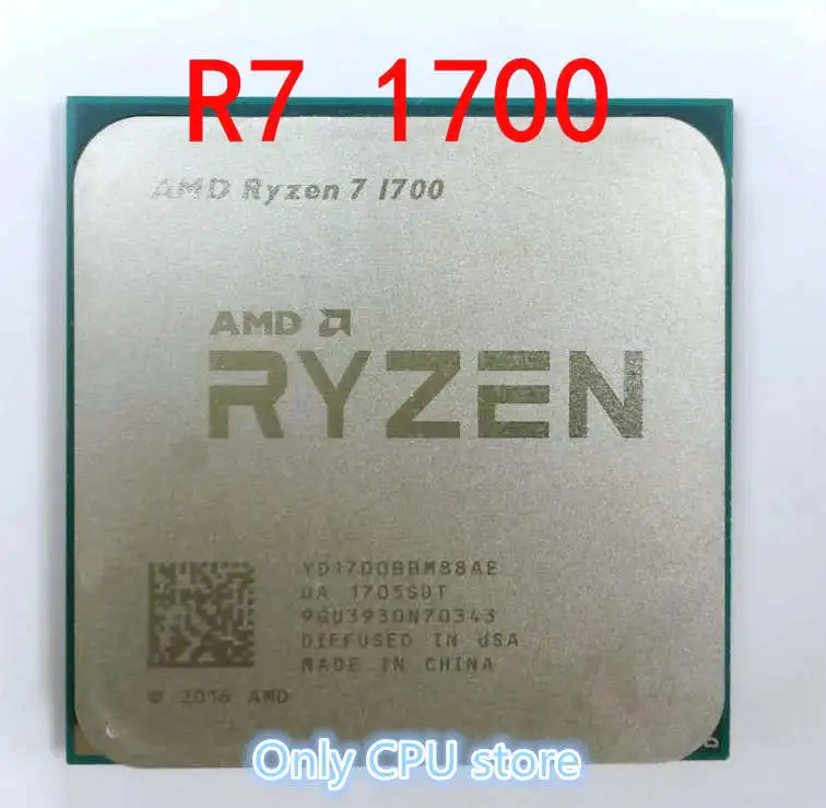 AMD Ryzen 7 1700 R7 1700 Процессор процессор 8 ядер 16 потоков AM4 3,0 ГГц 20 МБ TDP 65 Вт Кэш 14nm DDR4 Настольный YD1700BBM88AE