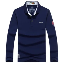 AFS JEEP, рубашка поло с длинным рукавом, мужская хлопковая Осенняя рубашка поло para hombre, одноцветная Повседневная футболка с буквенным логотипом, Топы И Футболки, большие размеры M-XXXL