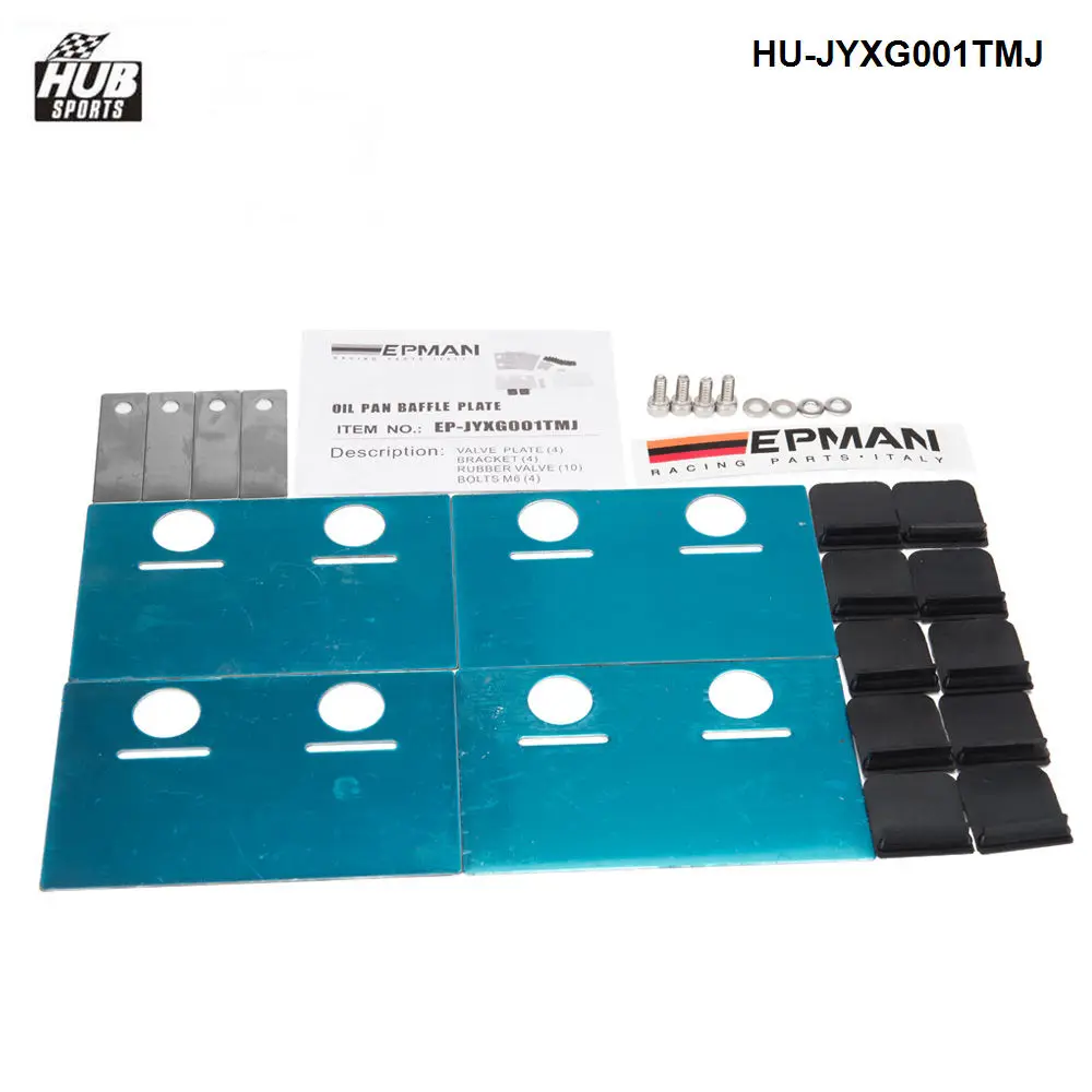 Universal Car Oil Pan Baffle Plate Bracket Stainless Steel Rubber Valve Bolt Kit HU-JYXG001TMJ
