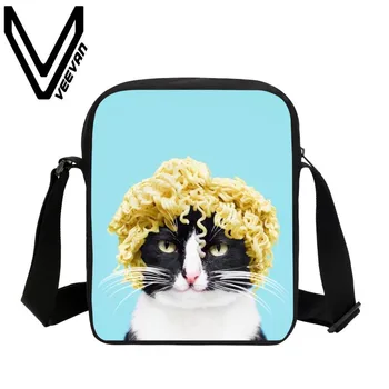 

Funny Cats 3D Printing Hangbags Small Shoulder Schoolbags Student's Bookbag Casual women Travel Purse Messenger Bag