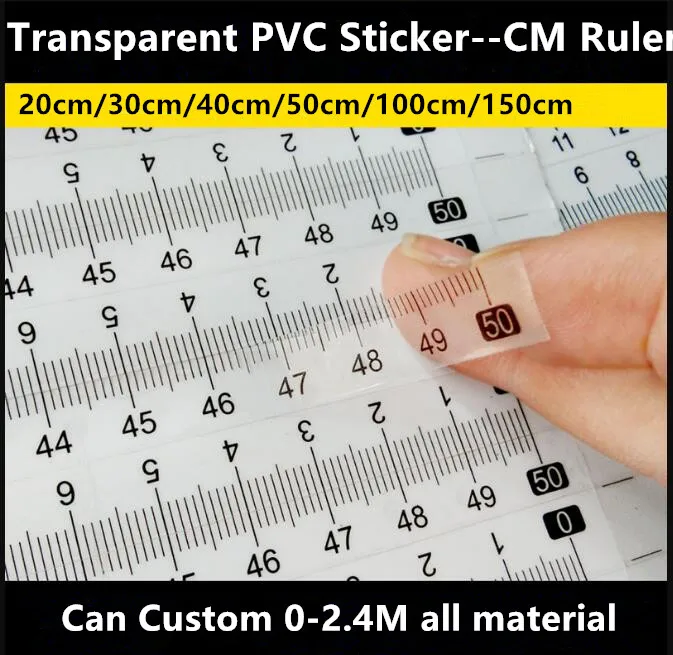 15 шт./лот сантиметровая линейка прозрачная наклейка из ПВХ DIY самоклеющиеся сантиметровая лента, измерительная линейка Стикеры