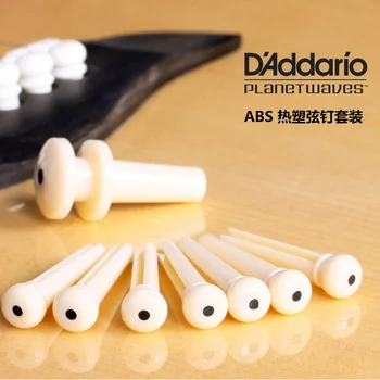 

D'addario Planet Waves PWPS12 Injected Molded Bridge Pins with End Pin, Set of 7, Ivory with Black Dot