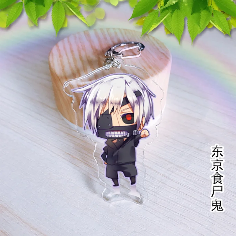 

17 type Anime Cartoon Keychain Tokyo Ghou Black Rock Shooter 2B Cute Logo Acrylic Keyring Charm Cosplay Anime Exhibition Jewelry