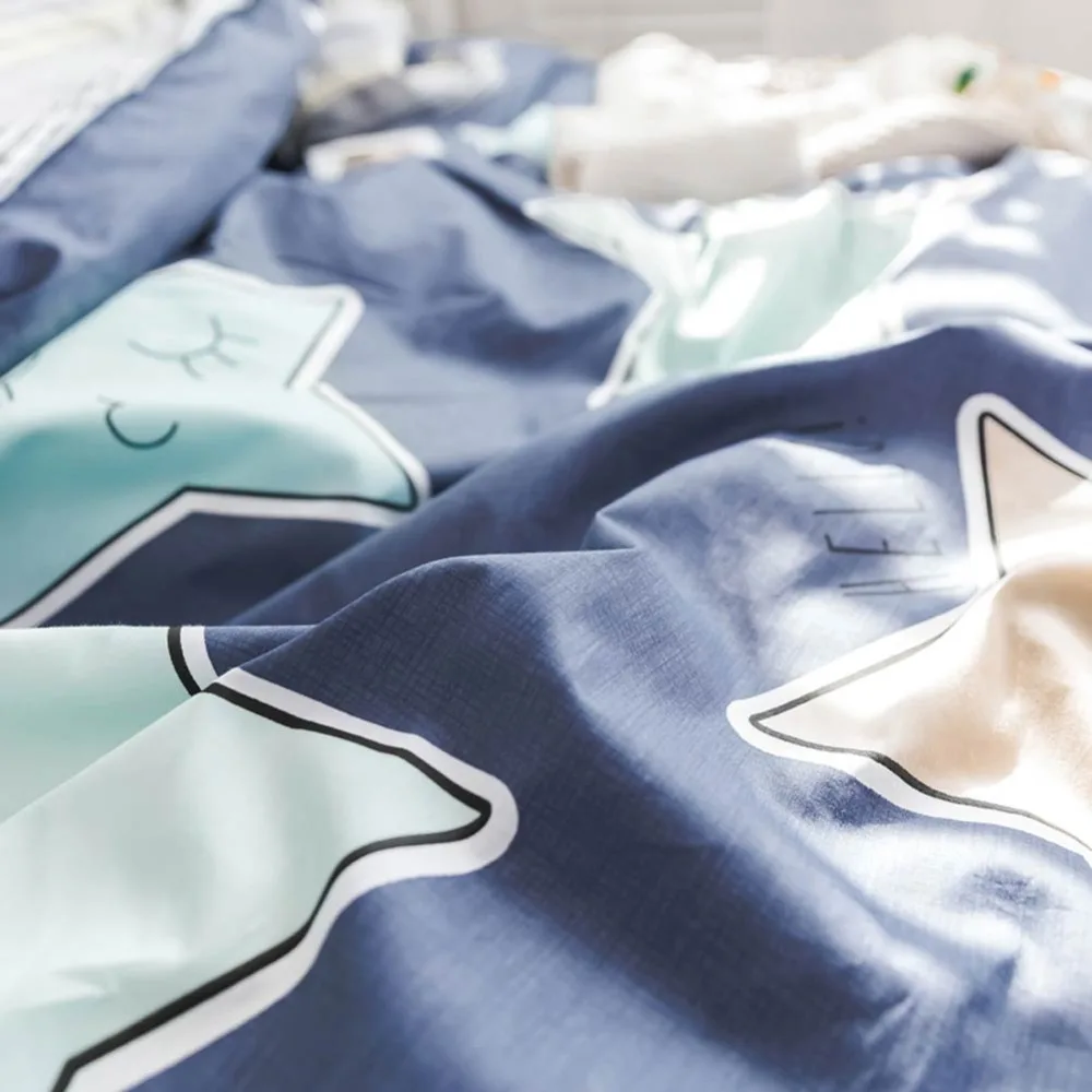 2019 мультфильм Жираф горошек серый Bedlinens Твин Полный queen набор пододеяльников для пуховых одеял комплект постельные принадлежности из