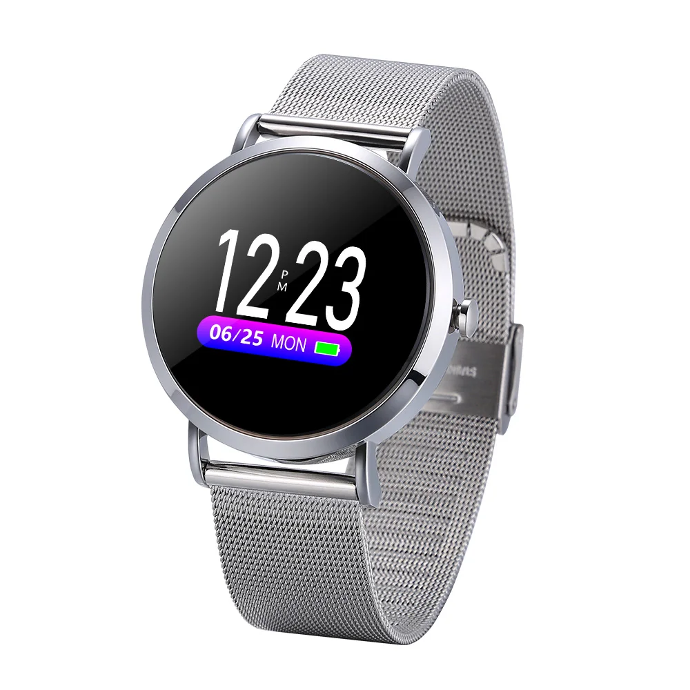 696 цветной экран Смарт-часы с кровяным давлением монитор сердечного ритма Спорт фитнес-трекер Smartwatch подключение IOS Android телефон - Цвет: Silver Metal no box