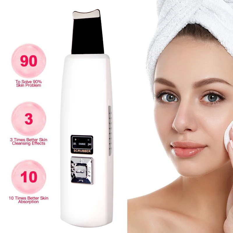

Ultrasonic Deep Face Cleaning Machine Skin Scrubber Remove Dirt Blackhead Reduce Wrinkles and spots Facial Whitening Lifting