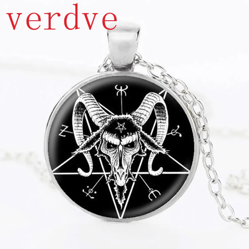 Кулон с пятиконечной звездой Baphomet ожерелье из козьего стекла вечерние ювелирные