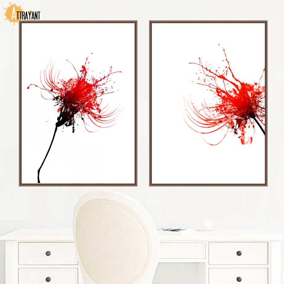 

Flower Abstract Wall Art Canvas Painting Nordic Posters And Prints Scandinavian Wall Pictures For Living Room Bedroom Decor