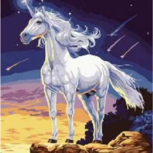 Красивый мультфильм белая лошадь напечатаны маслом ручная живопись высокого качества комнатные настенные картины по номерам