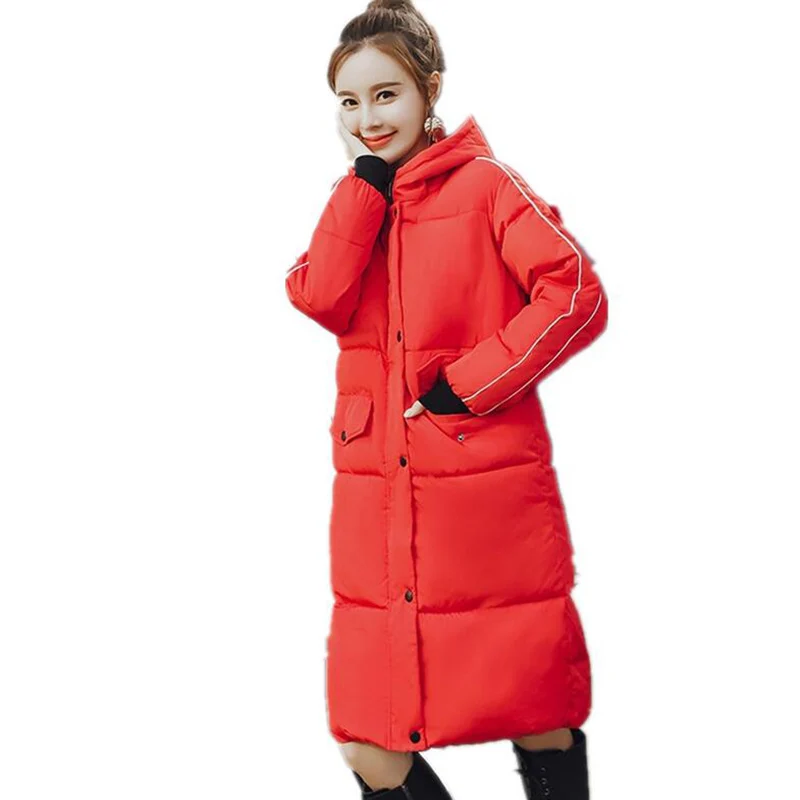 #*Cheap 2018 Winter Women Hooded Coat Fur Collar Thicken Warm Long Jacket Female Plus Size Outerwear Parka Ladies Chaqueta Feminino