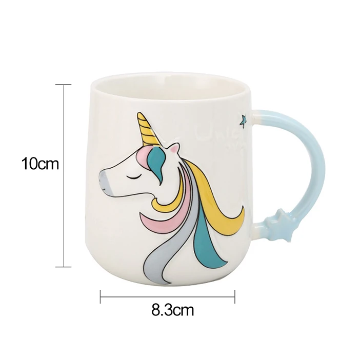 Transhome Creative Unicorn Mug Travel Coffee Mugs And Cups For Tea Ceramic Cup For Lovers Funny Mug Outdoor Travel Drinkware    (16)