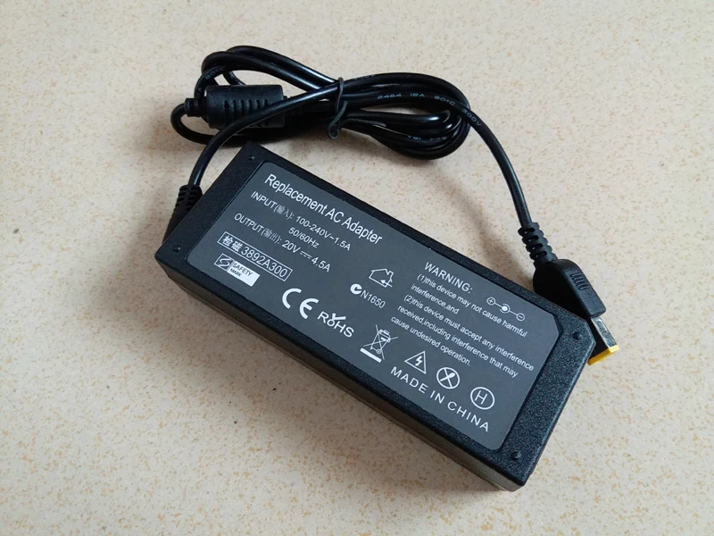 

90W 20V 4.5A AC/DC Power Adapter Charger For Lenovo Ideapad Yoga 2 11, 11s, 13, 2 Pro, Flex 2 3 15, 15D, 14, 10; Edge 15