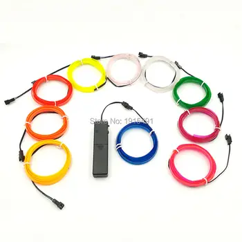 

Hot sales DC-3V 2.3mm-skirt 3Meter 10 Color Available Flexible EL Wire Sound Activated Novelty Lighting For Car Interior Decor