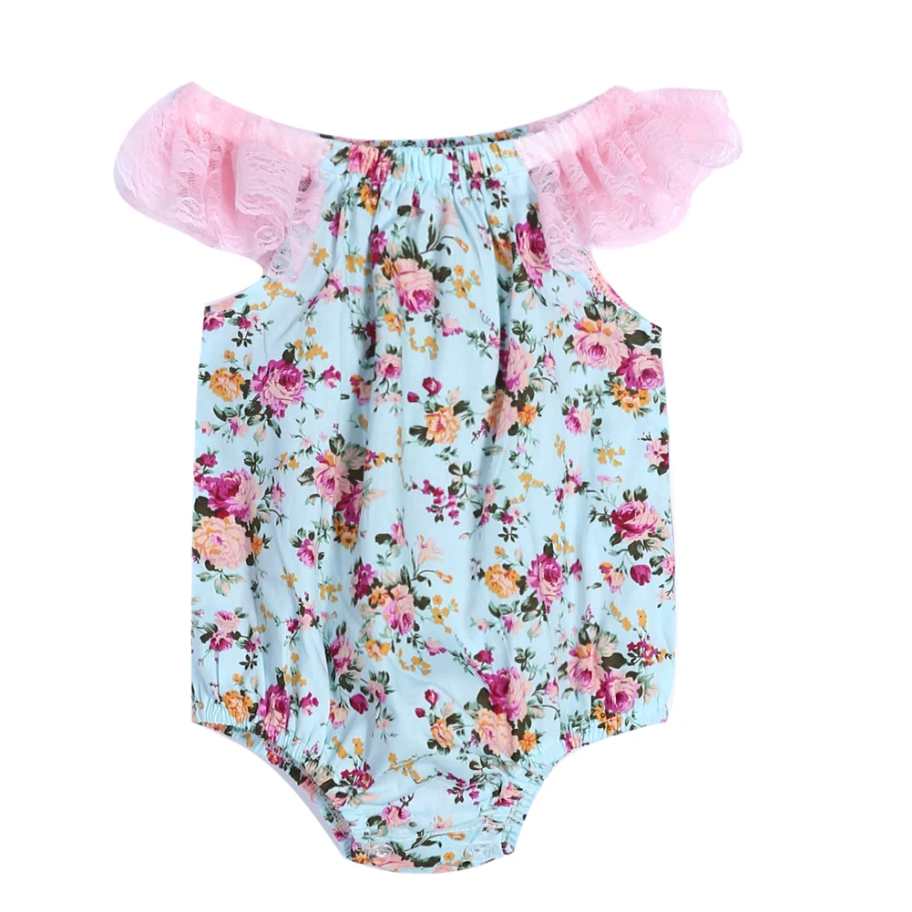 

0 to 24 Months Newborn Infant Baby Girl Jumpsuit Bodysuit Floral Lace Outfits Sleeveless Cotton Jumpsuit Baby Clothing FCI#