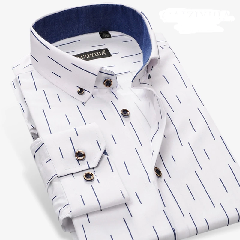 

GREVOL 2017 New Arrival Autumn and Spring Buckle Collar Long Sleeve Shirts Male Slim Fit Soft Comfortable Men Dress Shirts