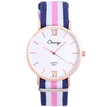 Top Brand Watches Men & Women High Quality Nylon Leather Rose Gold Silver Clock 40cm Relogio Masculino Femme Chaxigo Brand