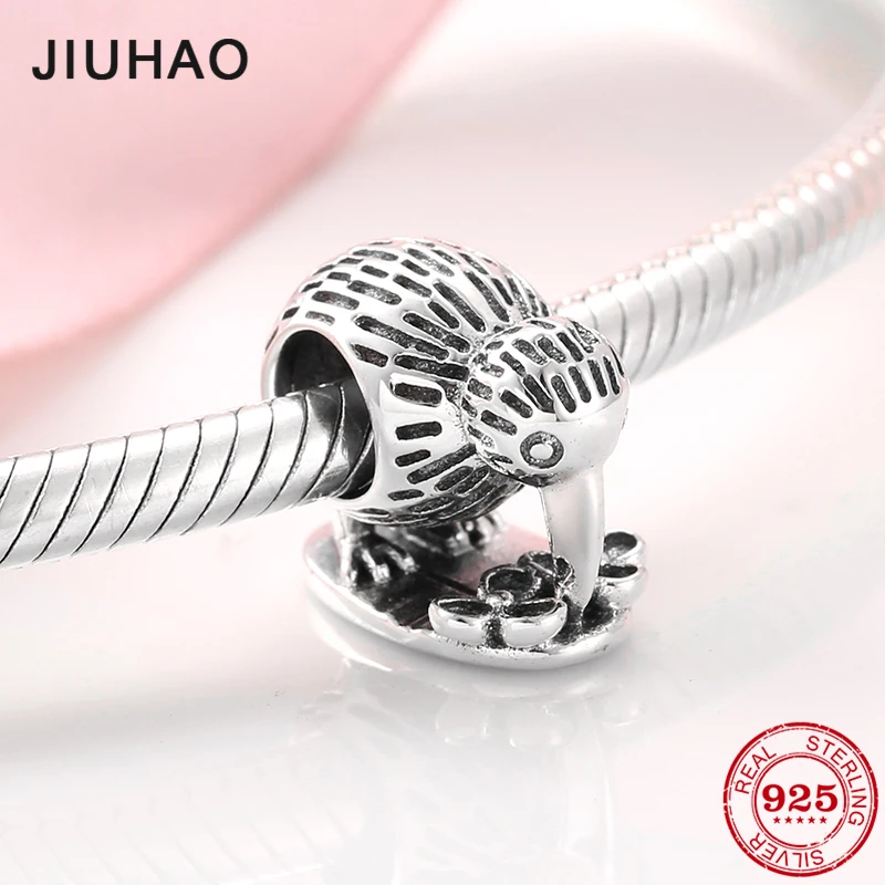 

High quality 925 Sterling Silver Woodpecker Bead Charms Fit Original Pandora Charm Bracelet Jewelry making 2019