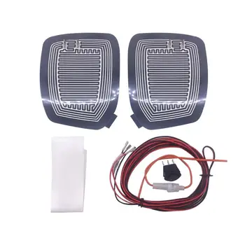 

2pcs DC12V/24V Car Rear-view Mirror Glass Heated Heating Pad Defrosting Plates Rain-proof Retroreflector Heating Film