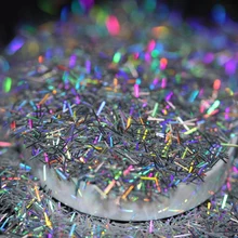 Голографическая Лазерная Серебристая мишура бар форма блеск, растворитель стойкий блеск