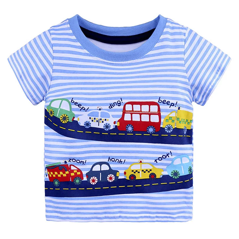 Baby Clothing Children Boys Girls T-shirts Monster 95%Cotton Short Sleeve Print Crocodile T Shirt for Boy Tops Tees Kids Clothes - Цвет: H