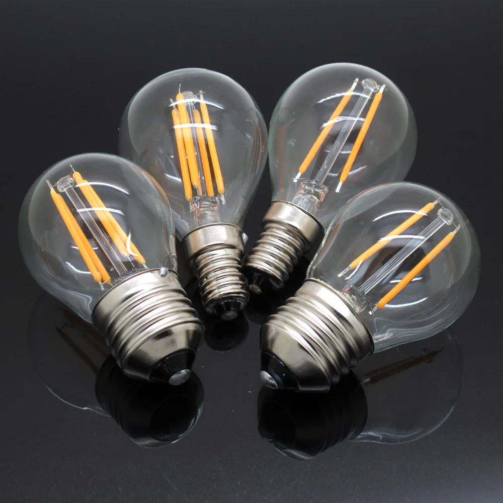 G45 4W 8W Dimmable LED Filament light 110V 220V E14 E27 Edison Vintage