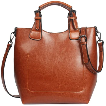 

Fashion Women Shoulder Bag 100% Genuine Leather Classic Bucket Handbag Lady Casual Tote Purse High Quality Charm Bags Female