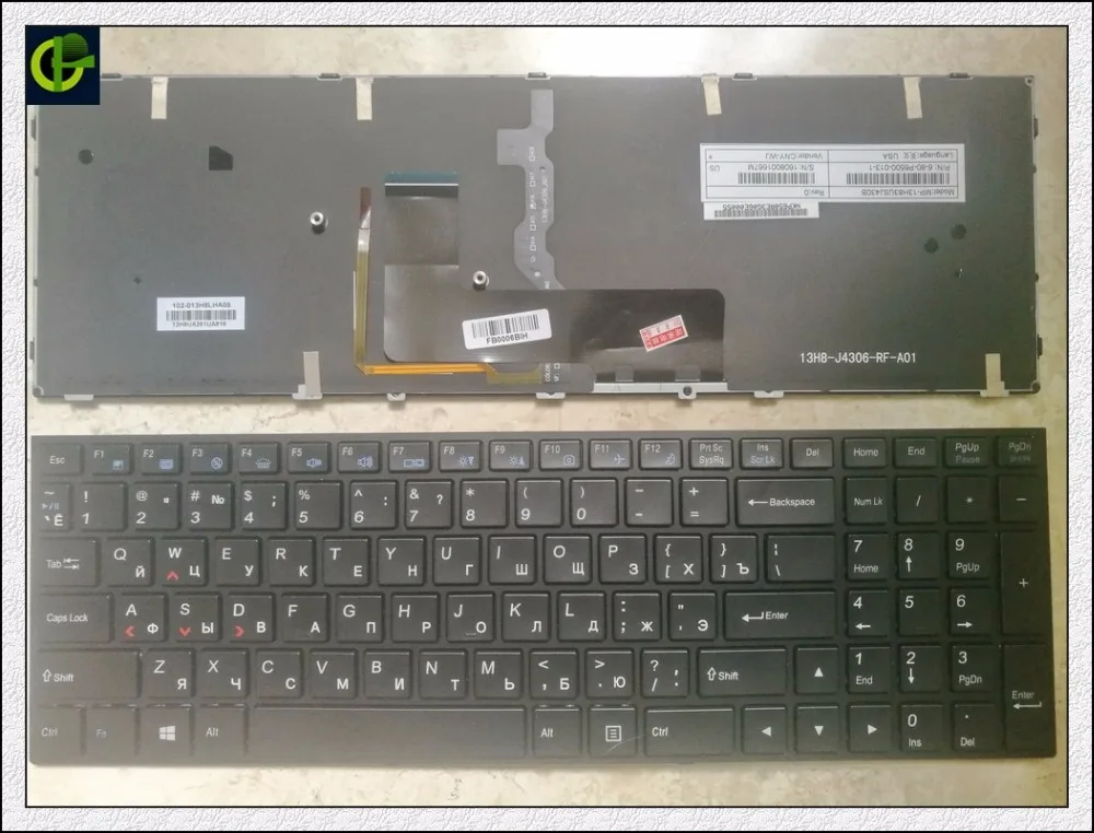 

Russian RU Keyboard for CLEVO P651 P651SE P655 P671 P655SE P671SG P650 P651 P650SA P650SE P651SG P651SA SAGER Black