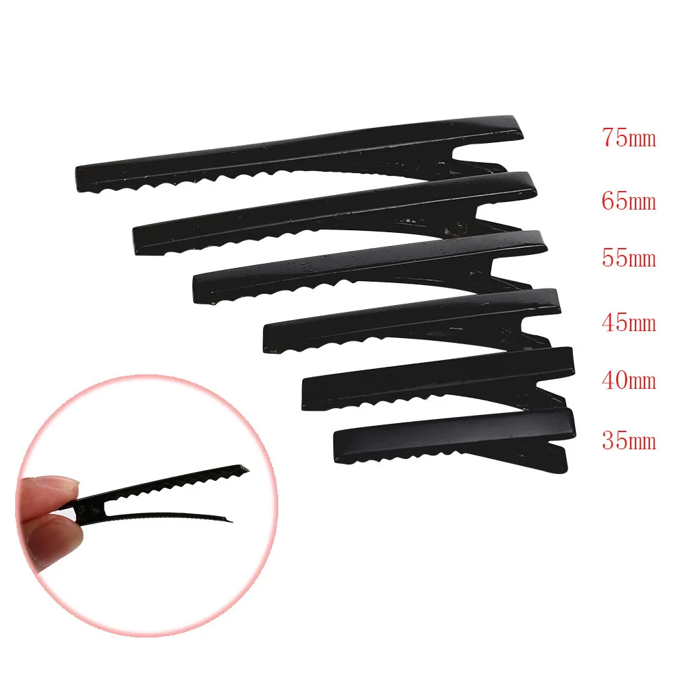 

New Arrival 50PCS Small Medium Lot Silver Crocodile Alligator Bow Blank Hair Clips #3.6