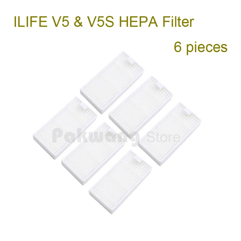 

Original HEPA Filter 6 pcs of ILIFE V5 V5S Model Robot Vacuum Cleaner Spare Parts from factory, free shipping