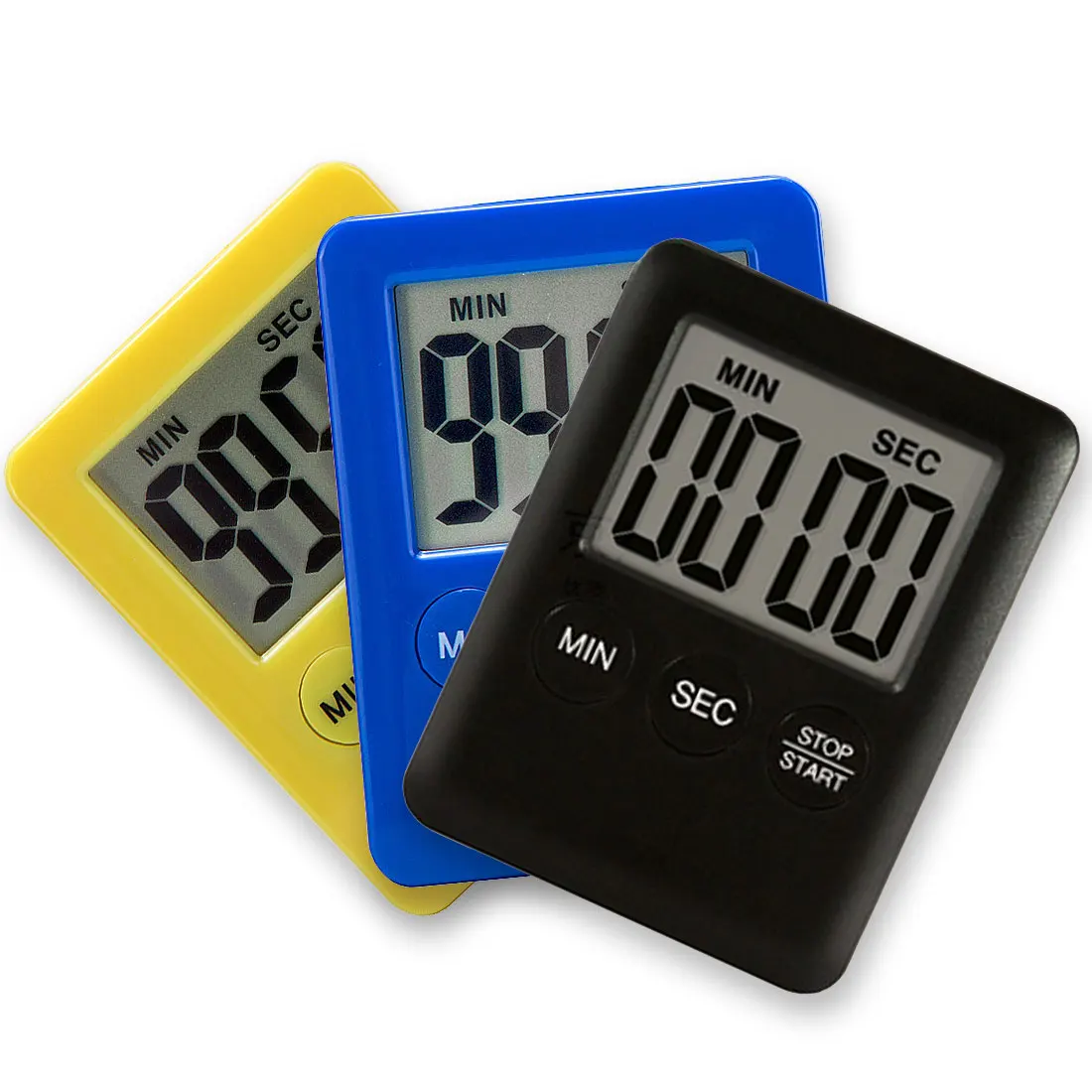 

4 Colors Super Thin Electronic LCD Digital Screen Kitchen Timer Square Cooking Count Up Countdown Alarm Magnet Clock Temporizado