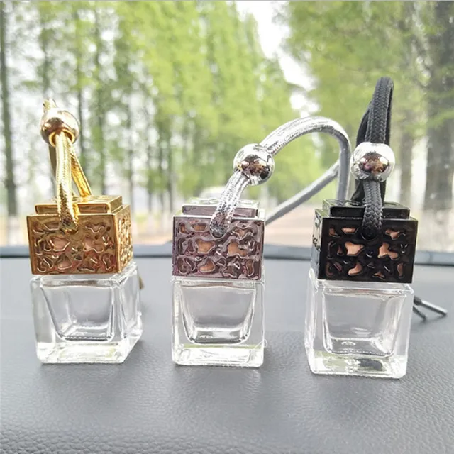 Suspension de bouteille de parfum de voiture ornements de diffuseur d'huile  essentielle purificateur d'air Suspension en verre vide, bouteille en forme  de fleur rose - Chine Bouteille en verre et bouteille en