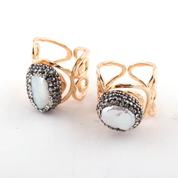

Fashion Women Rings Crystal Pearl Adjustable Lady Ring
