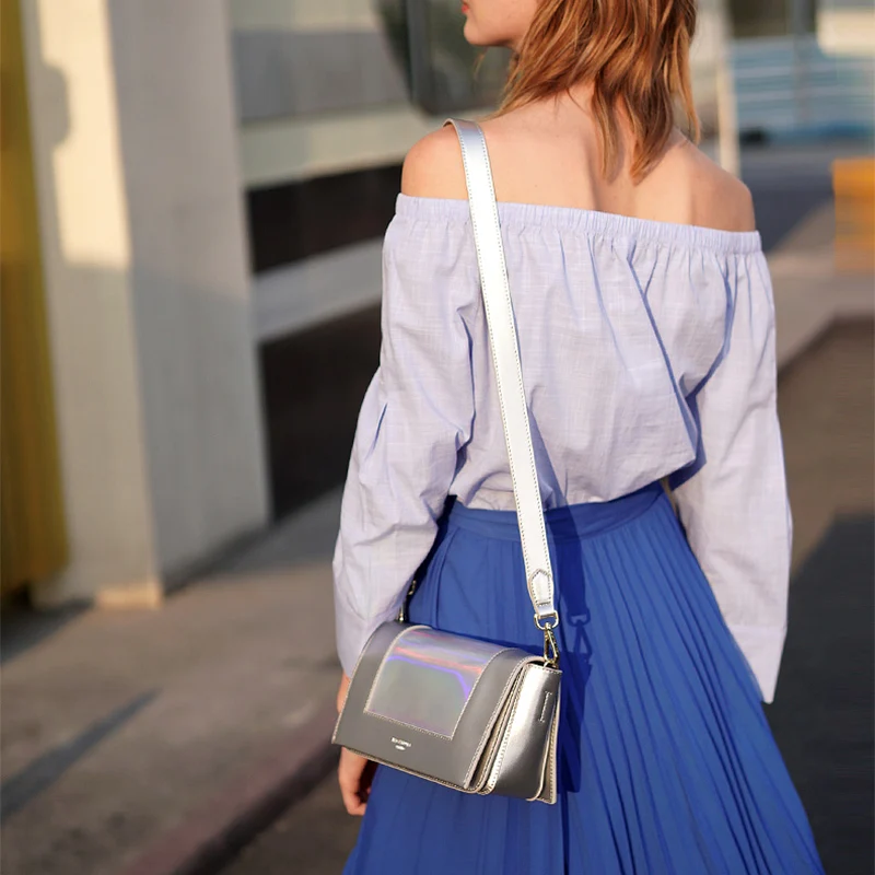 

LACATTURA Women Small Jelly Bag Designer Handbag Ladies Crossbody Bags New 2019 Cute Shoulder Bag Colorful Silver